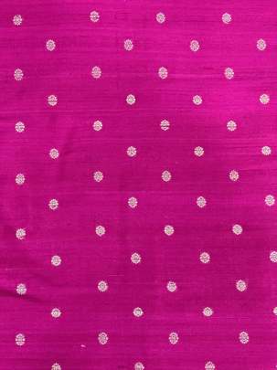 Raw Silk Golden Banarasi Butti Bright Rani/ Pure Banarasi fabrics