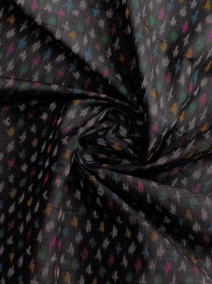 Raw Silk Ikkat Black/ 