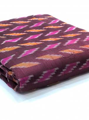 Raw Silk Ikkat Burgundy/