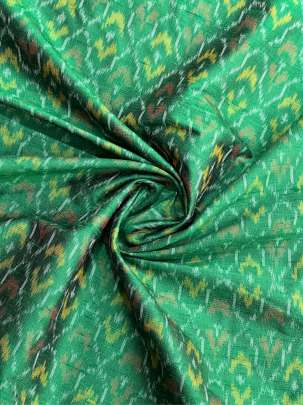  Raw Silk Ikkat Green/ Ikkat silk