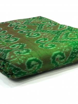 Raw Silk Ikkat Green/ 