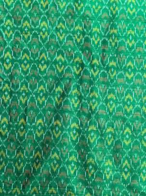  Raw Silk Ikkat Green/ Ikkat silk