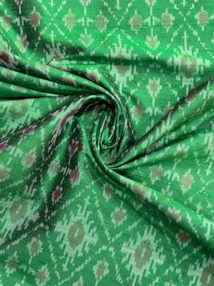  Raw Silk Ikkat Green/ Ikkat silk