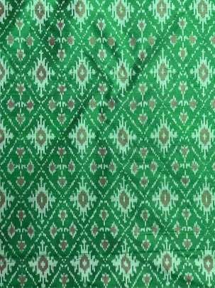  Raw Silk Ikkat Green/ Ikkat silk