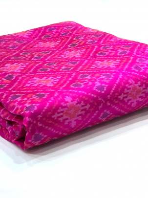 Raw Silk Ikkat Hot Pink/