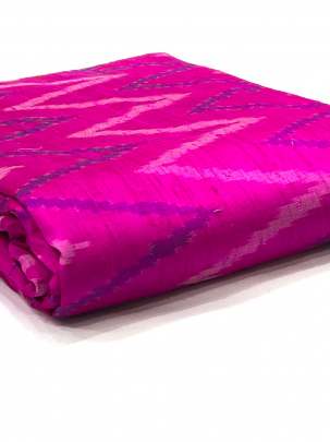 Raw Silk Ikkat Hot Pink/