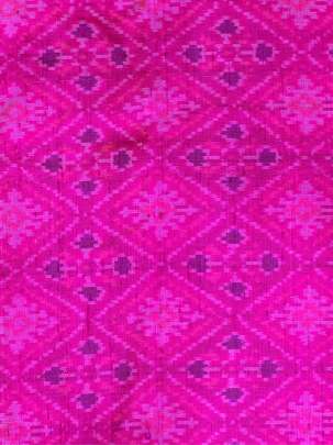 Raw Silk Ikkat Hot Pink/ Ikkat silk