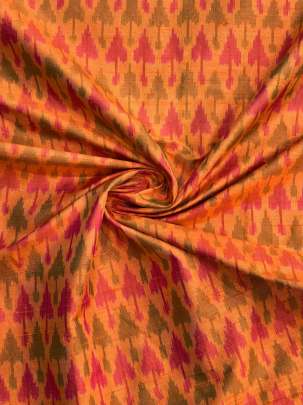  Raw Silk Ikkat Light Orange  