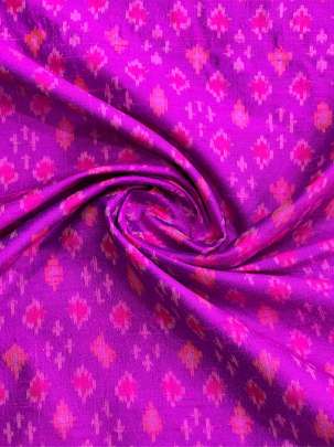  Raw Silk Ikkat Magenta/ 