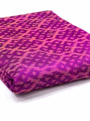 Raw Silk Ikkat Magenta/