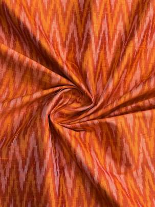  Raw Silk Ikkat Orange & Yellow/