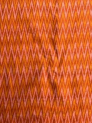  Raw Silk Ikkat Orange & Yellow/ Ikkat silk