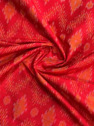  Raw Silk Ikkat Red/ 