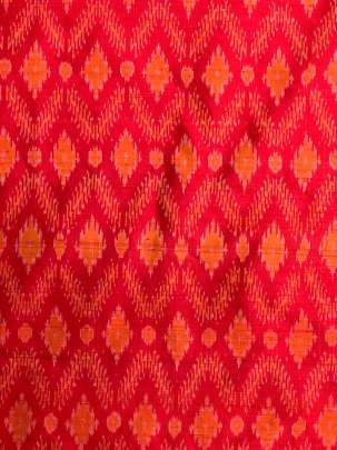  Raw Silk Ikkat Red/ Ikkat silk