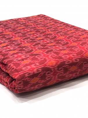 Raw Silk Ikkat Reddish Maroon/