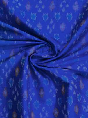  Raw Silk Ikkat Royal Blue/