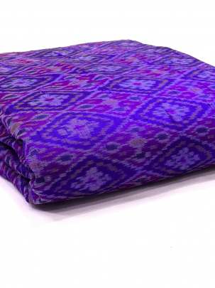 Raw Silk Ikkat Royal Blue & Purple/