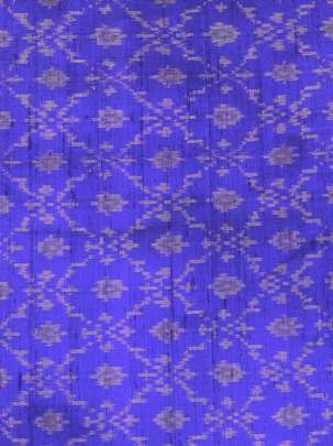 Raw Silk Ikkat Royal Blue Ikkat silk