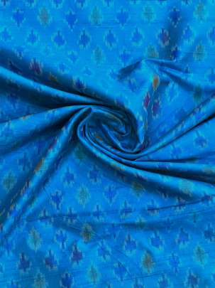  Raw Silk Ikkat Sky Blue/ Ikkat silk