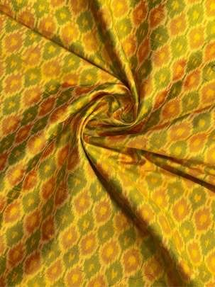 Raw Silk Ikkat Yellow/