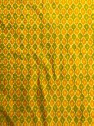 Raw Silk Ikkat Yellow/ Ikkat silk