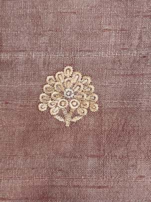 Raw Silk Resham Work Light Brown/ Pure Banarasi fabrics