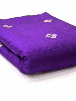 Raw Silk Golden Banarasi Butta Purple/ 