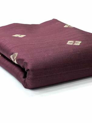 Raw Silk Golden Banarasi Butta Light Wine/ Pure Banarasi fabrics