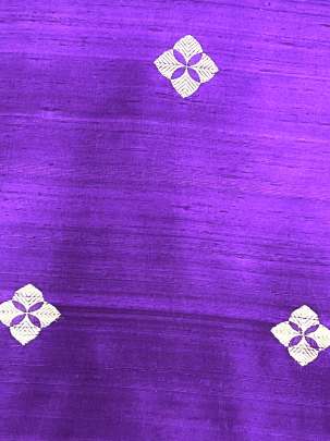 Raw Silk Golden Banarasi Butta Purple/ Pure Banarasi fabrics