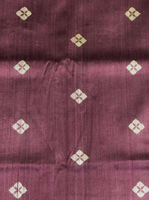 Raw Silk Golden Banarasi Butta Light Wine/ Pure Banarasi fabrics