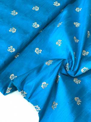 Raw Silk Water Gold Banarasi work Sky Blue/ Pure Banarasi fabrics