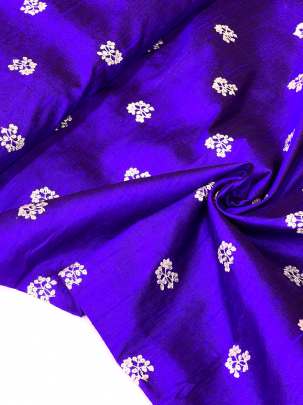 Raw Silk Water Gold Banarasi work Ink Blue/ 