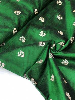 Raw Silk Water Gold Banarasi work Green/ 