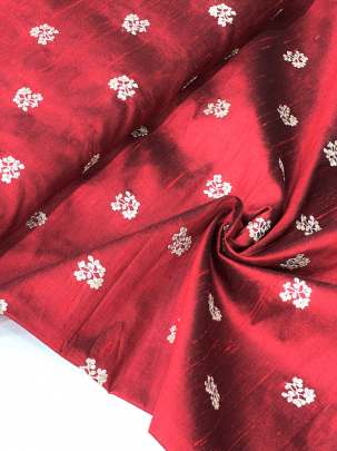 Raw Silk Water Gold Banarasi work Maroon/ Pure Banarasi fabrics