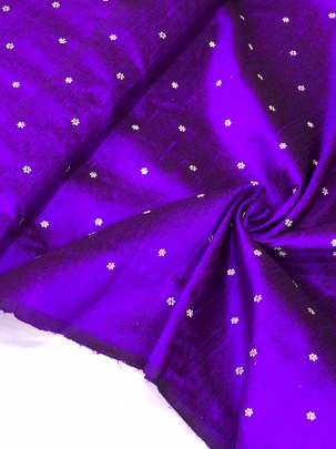 Raw Silk Water Gold Banarasi work Purple/ 