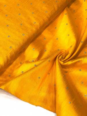 Raw Silk Water Gold Banarasi work Mustard Yellow/ 