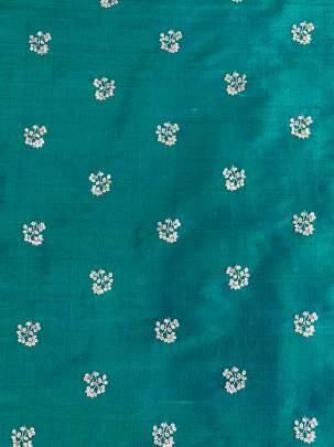 Raw Silk Water Gold Banarasi work Rama Green With Royal Blue Tint/ Pure Banarasi fabrics