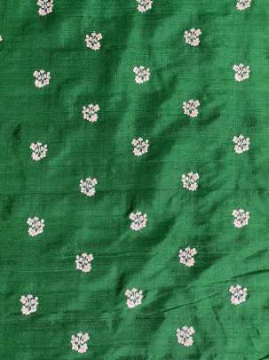 Raw Silk Water Gold Banarasi work Green/ Pure Banarasi fabrics