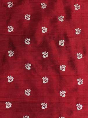 Raw Silk Water Gold Banarasi work Maroon/ Pure Banarasi fabrics