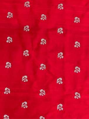 Raw Silk Water Gold Banarasi work Red/ Pure Banarasi fabrics