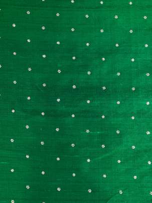 Raw Silk Water Gold Banarasi work Green/ Pure Banarasi fabrics