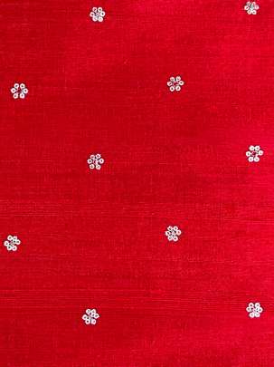 Raw Silk Water Gold Banarasi work Red/ Pure Banarasi fabrics