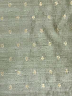 Raw Silk With Golden Banarasi Butti Light Pista Green/ Pure Banarasi fabrics