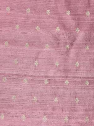 Raw Silk With Golden Banarasi Butti Rose Pink/ Pure Banarasi fabrics