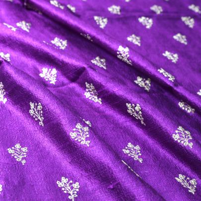 Raw silk with golden butta work fabric/ 