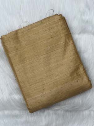 Raw silk with golden zari butti - Biscuit/ 