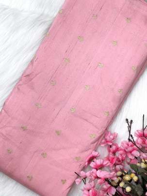 Raw silk with golden zari butti / Pure Banarasi fabrics