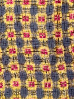 Rayon Cotton Chex Print Yellow/ 