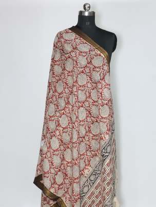 Silk kalamkari duppata/