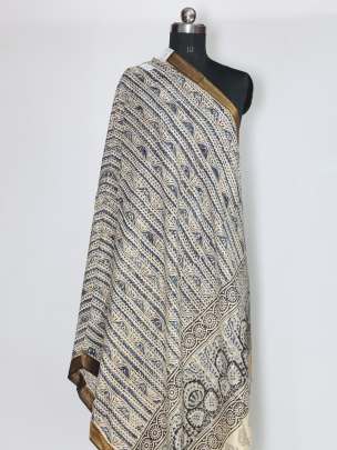 Silk kalamkari duppata/